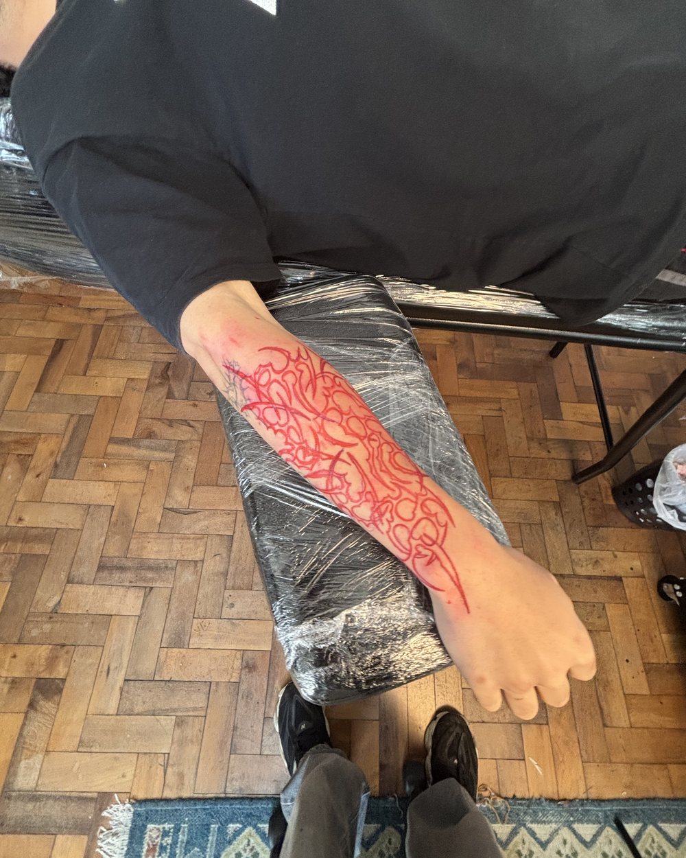 Chamas, perna, freehand