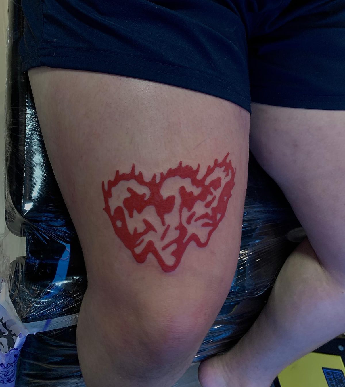 Coração, coxa, freehand